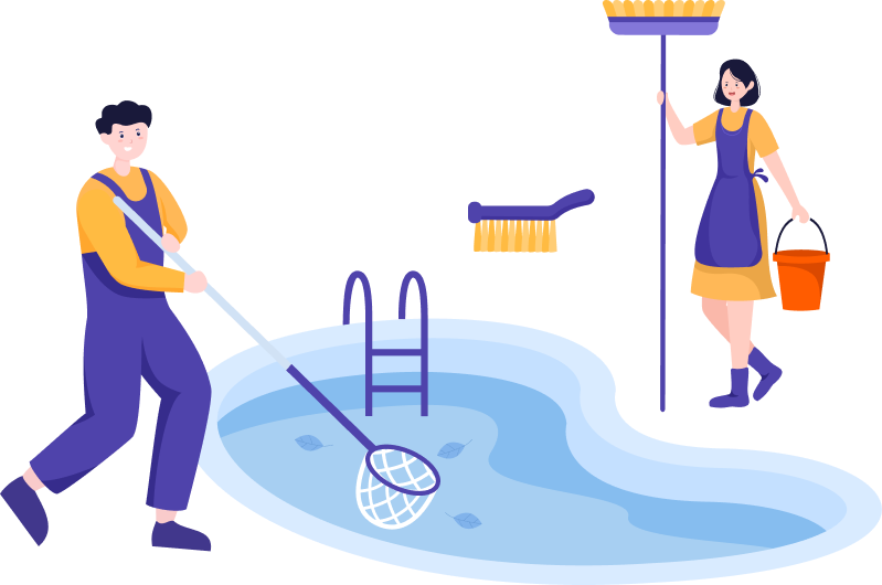 Pool Maintenance Illustration